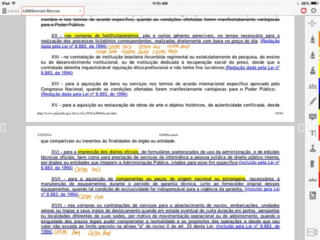 Exemplo da técnica dos feras com a Lei 8.666/1993