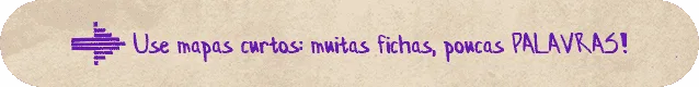 Muitas fichas, poucas palavras